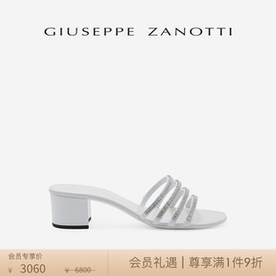 Zanotti GZ女士经典 商场同款 水钻粗跟凉鞋 女鞋 Giuseppe