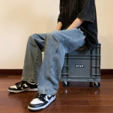 纯色复古拖地牛仔裤BK330-P45，男装牛仔裤，星座515