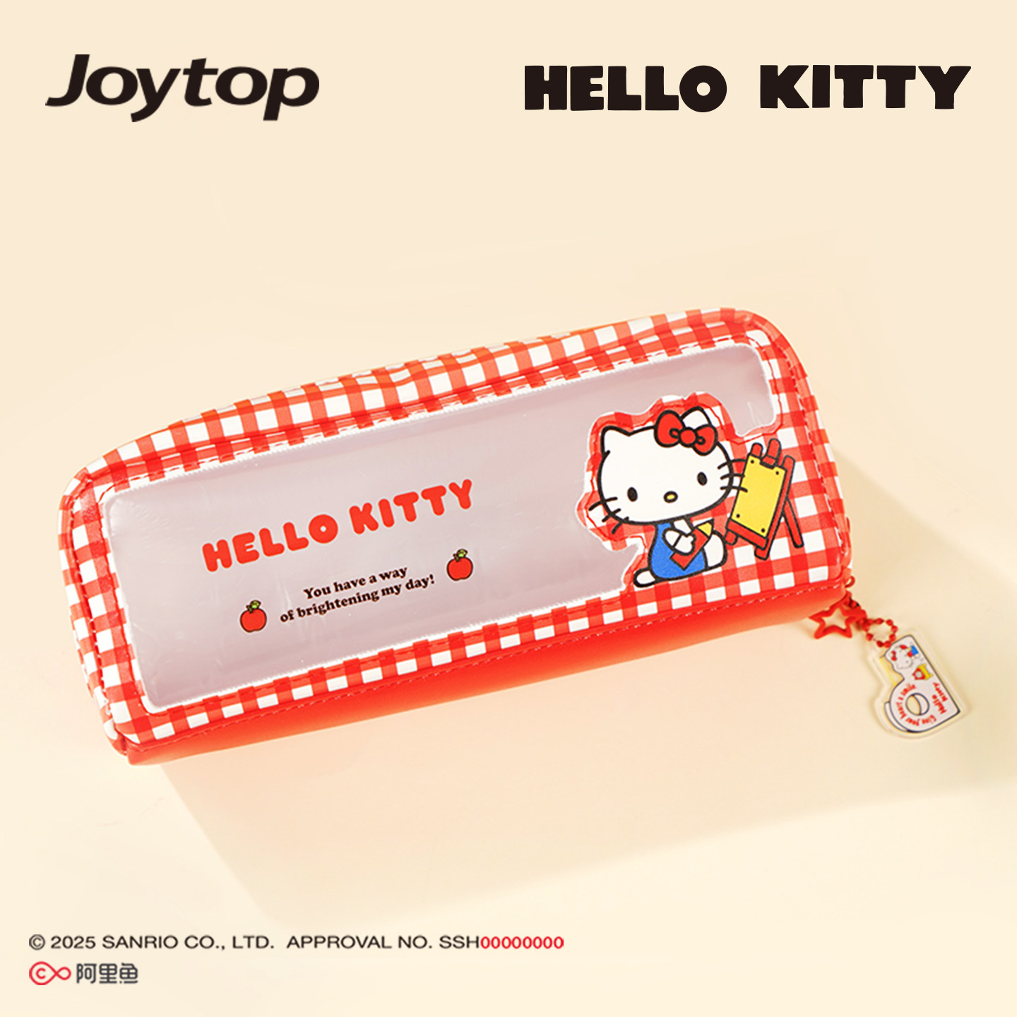 Joytop悦木三丽鸥凯蒂猫pu皮笔袋糖果色笔袋hellokitty大容量透明笔袋kt文具袋铅笔盒学生笔袋文具收纳袋新款