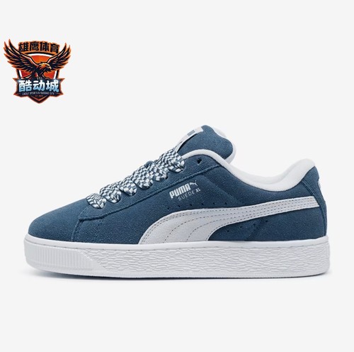PUMA彪马 Suede XL 牛剖层革 百搭舒适 低帮 板鞋  蓝白398310-01