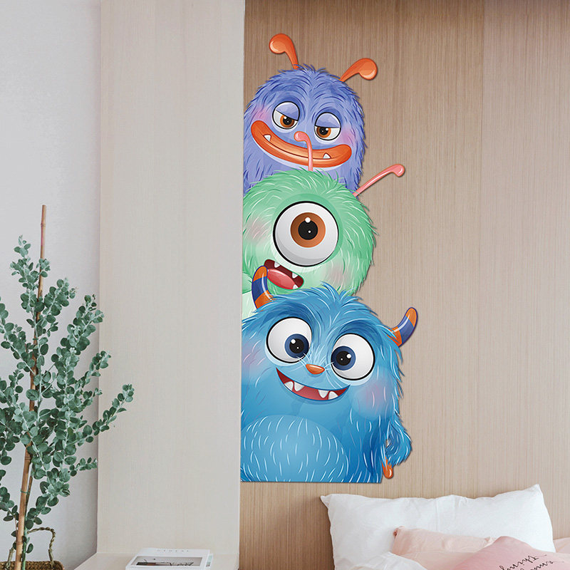 地板遮丑贴纸画卡通小怪兽儿童房门装饰墙面遮丑补洞入户门口地贴,家居饰品,软装墙贴,淘宝优惠券,粉丝福利购,淘宝优惠卷