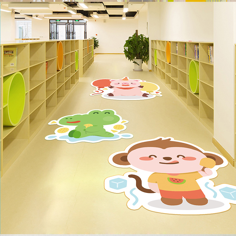 创意遮丑贴卧室幼儿园母婴店卡通可爱动物装饰氛围布置自粘地贴纸