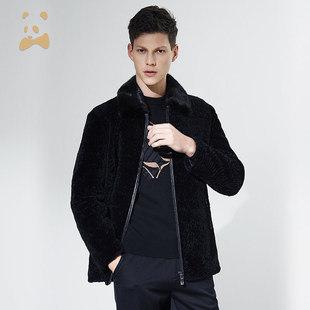 CANUDILO 水貂毛翻领尼克服男羊皮皮草 卡奴迪路冬季