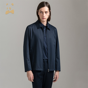 春夏新品 CANUDILO 卡奴迪路翻领蚕丝混纺夹克外套