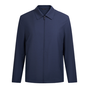 CANUDILO/卡奴迪路高端厅局干部可机洗羊毛翻领夹克