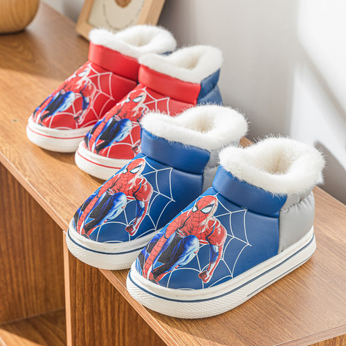 儿童棉拖鞋包跟秋冬新款卡通加绒