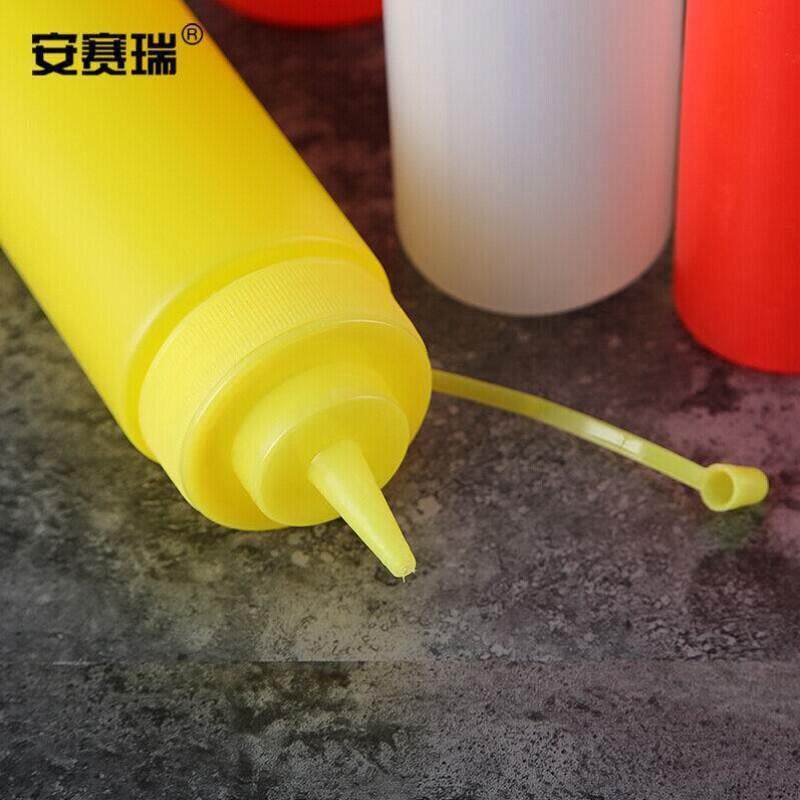 安赛瑞挤酱瓶商用酱汁瓶塑料软挤压瓶5个装尖嘴挤酱瓶细口调料