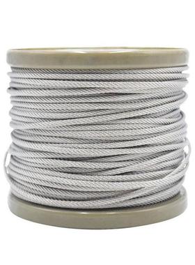 万尊304不锈钢包塑涂塑钢丝绳4mm*10m白色透明包胶