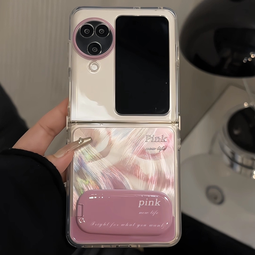 适用OPPOFINDN3FLIP折叠羽纱手机壳新款OPPO折叠屏保护套FINDN2/3FLIP超薄全包防摔粉晕染烟雾