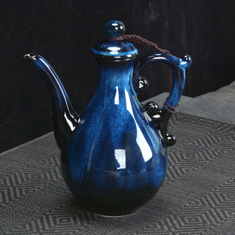 陶瓷酒具套装仿古代温酒壶酒具套件白酒杯中式分酒器高脚杯小酒蛊_虎窝淘