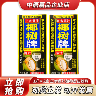 椰树牌椰汁正宗椰子汁1L*2盒装植物蛋白饮料