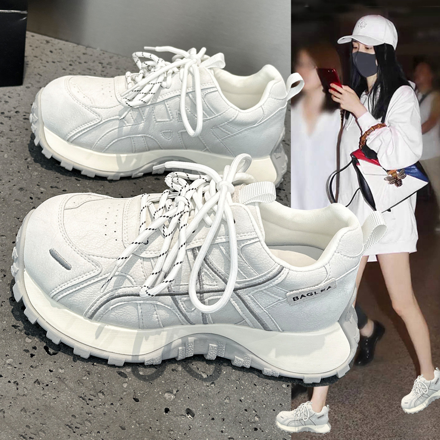 春季显脚小真皮老爹鞋女2026新款爆款超火厚底运动休闲阿甘小白鞋,女鞋,时尚休闲鞋,淘宝优惠券,粉丝福利购,淘宝优惠卷