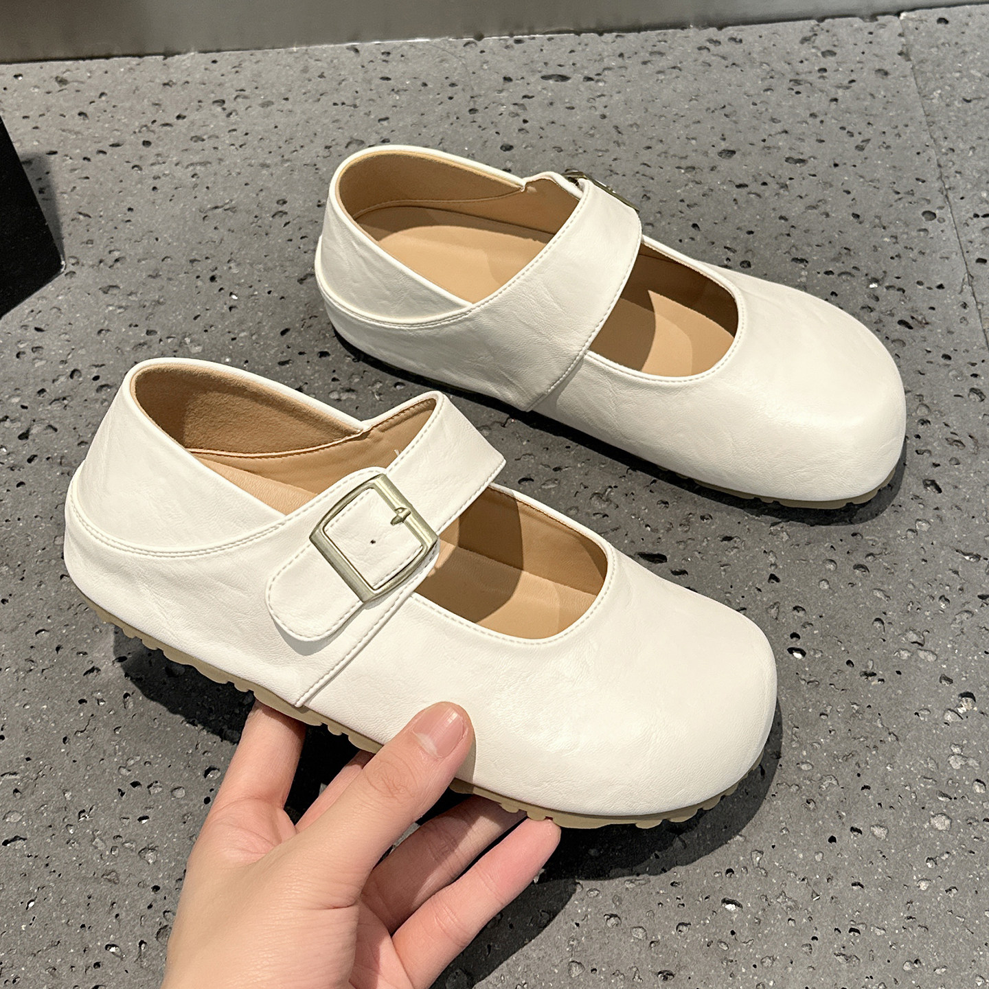 浅口透气玛丽珍单鞋女鞋子2026春季新款软底孕妇平底一脚蹬懒人鞋