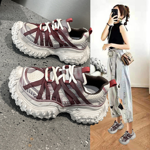 复古炸街老爹鞋女款2026春季新款爆款厚底松糕运动休闲脏脏轮胎鞋