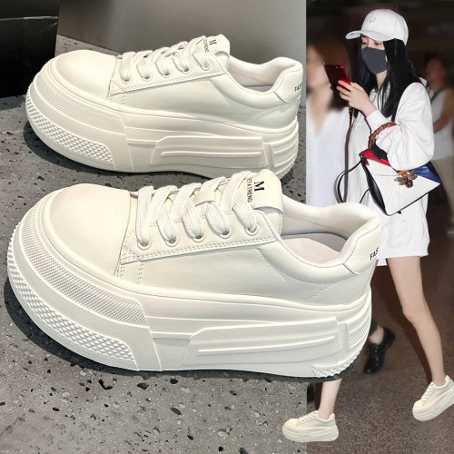 轻便舒适小白鞋女厚底增高大头鞋