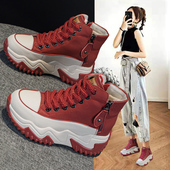 女鞋 休闲运动老爹棉鞋 子2026秋季 厚底松糕爆款 新款 超火复古高帮鞋