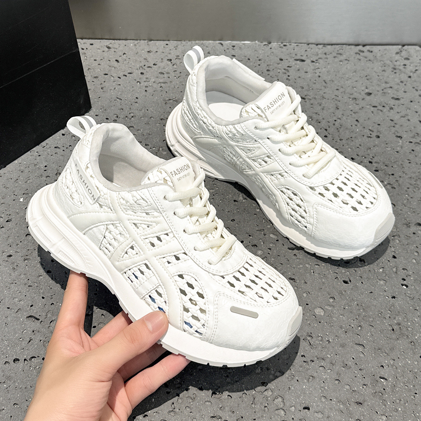 夏季网鞋女阿甘鞋厚底老爹小白鞋