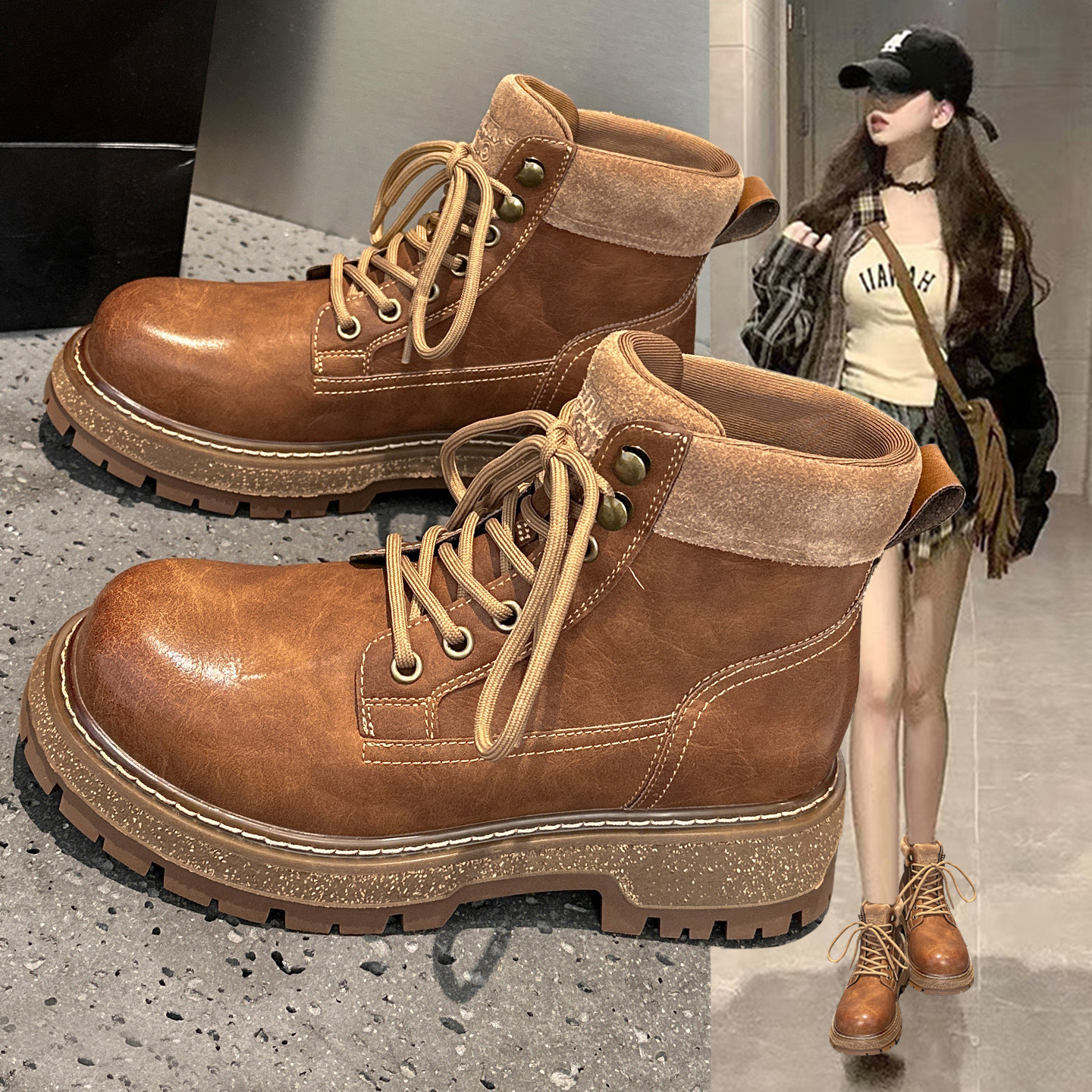 巨好看超火复古马丁靴女2026秋季新款美拉德软底登山机车工装短靴