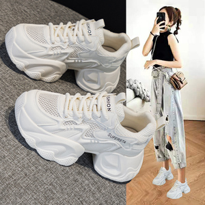 网红老爹鞋女超火2025夏季新款爆款厚底增高网面透气运动休闲网鞋