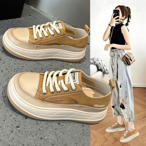 超火复古小白鞋女2026春秋新款爆款薄款透气厚底轻便运动休闲板鞋