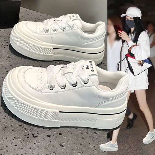 丑萌大头小白鞋女厚底轻便运动鞋