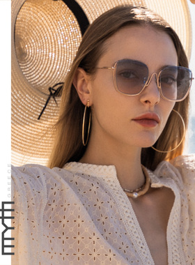 MYTH明星沙溢同款太阳镜渐变色时尚大框墨镜百搭修脸高级MS2110