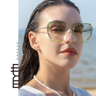 MYTH男酷女潮修脸蝶形太阳眼镜时尚 多边墨镜高级感修颜神器MS2204