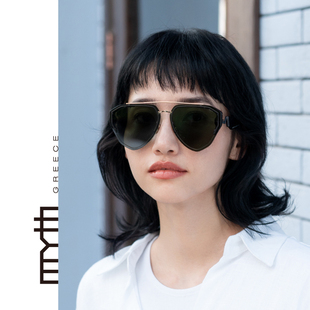 MYTH朋克时尚 钻石眼型墨镜创意新潮风尚0弯镜片工艺太阳镜MS2215