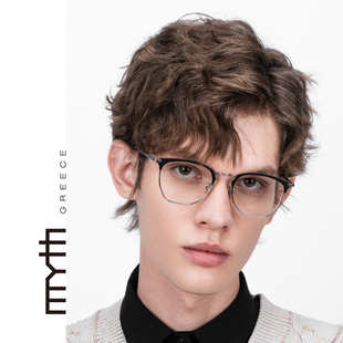 MYTH匠造高智感多边形眼镜双色眉梁设计钛金超轻眼镜架镜框MO2105