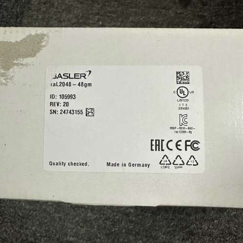 basler线性2k工业相机，型号ral2048-48gm，议价