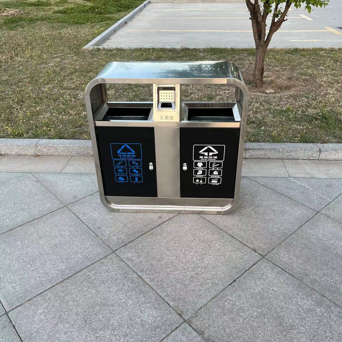 垃圾桶公园景区不锈钢垃圾箱小区市政街道环卫果皮箱实力