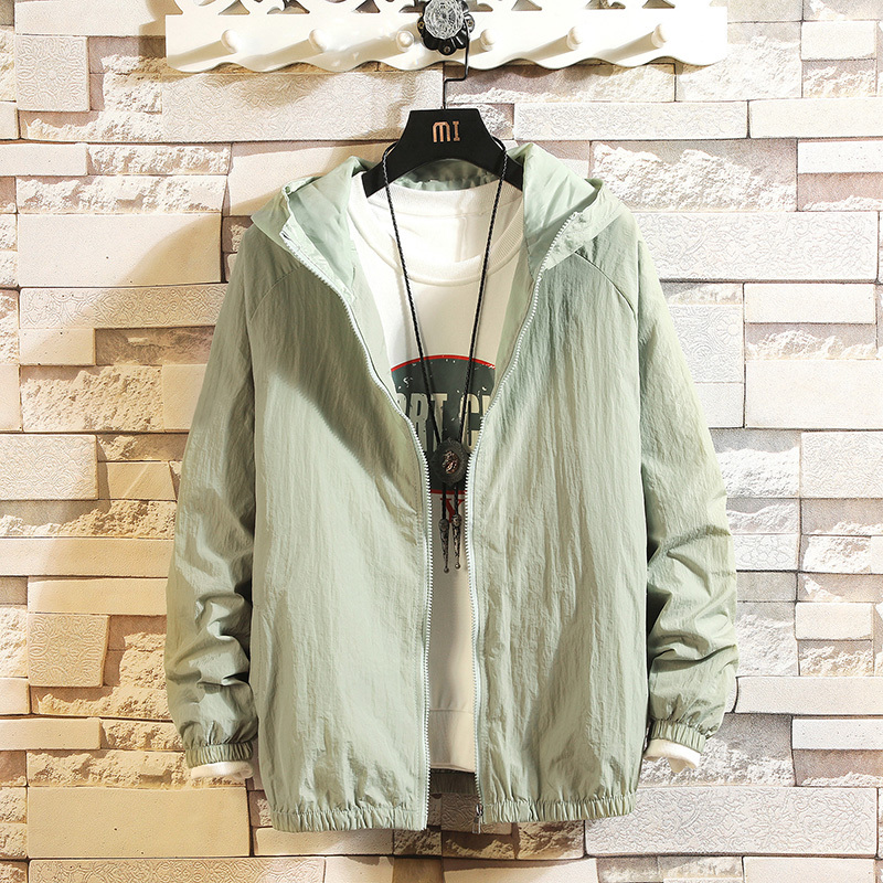 Spring and autumn Street Baseball Jacket men's trend versatile solid color Hooded Jacket