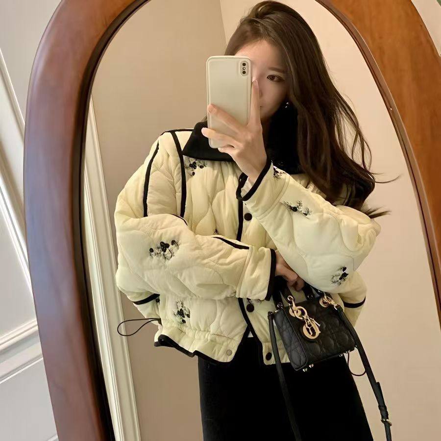 富家千金高级感别致外套女秋冬新款宽松短款小个子独特印花棉衣服,女装/女士精品,棉衣/棉服,淘宝优惠券,粉丝福利购,淘宝优惠卷