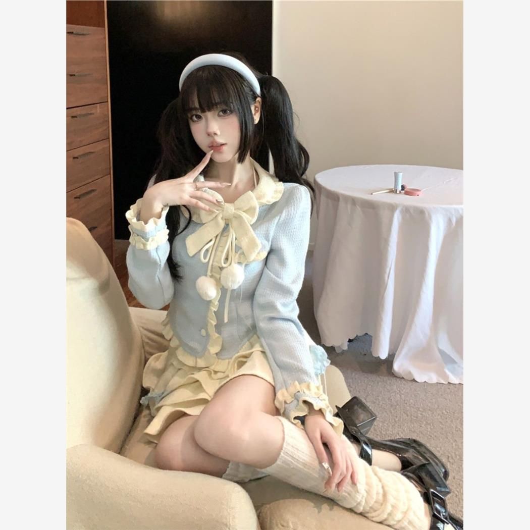 蓬蓬蛋糕短裙女秋冬显瘦两件套