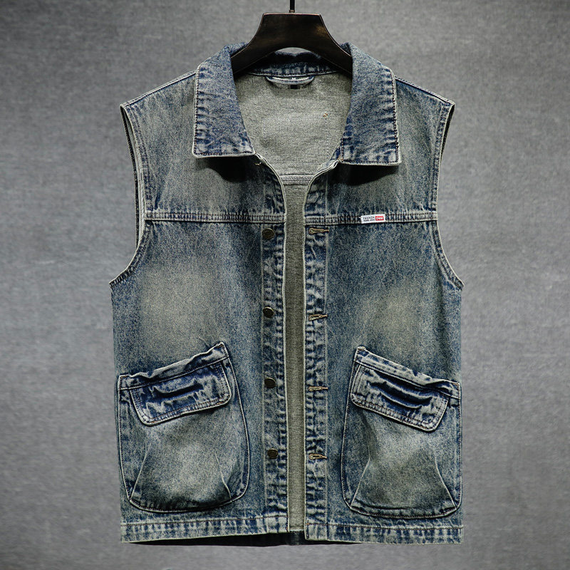 秋季新款工装帅气牛仔马甲男士复古怀旧大码春秋无袖马夹坎肩背心,男装,常规马甲,淘宝优惠券,粉丝福利购,淘宝优惠卷