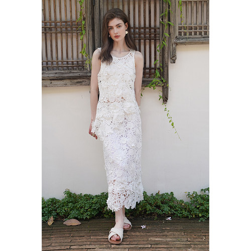 miorastudio法式重工蕾丝上衣