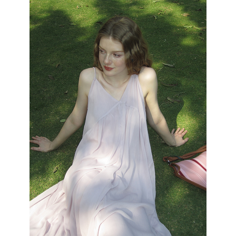 miorastudio紫粉色吊带连衣裙