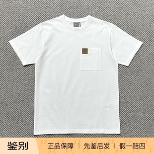 型白色短袖 宽松版 T恤 胸前皮革补丁男士 国内现货DIOR迪奥春夏新款