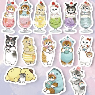 mofusand鲨鱼猫chiikawa吉伊卡哇手帐防水手机壳行李箱贴纸