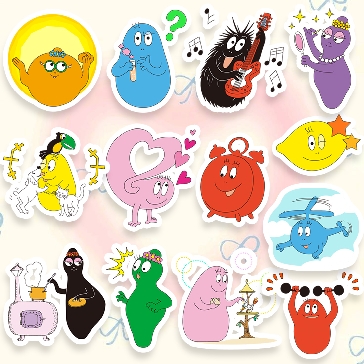 巴巴爸爸barbapapa儿童奖励贴纸漫画周边卡通手机壳防水装饰贴画