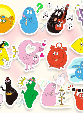 巴巴爸爸barbapapa儿童奖励贴纸漫画周边卡通手机壳防水装饰贴画