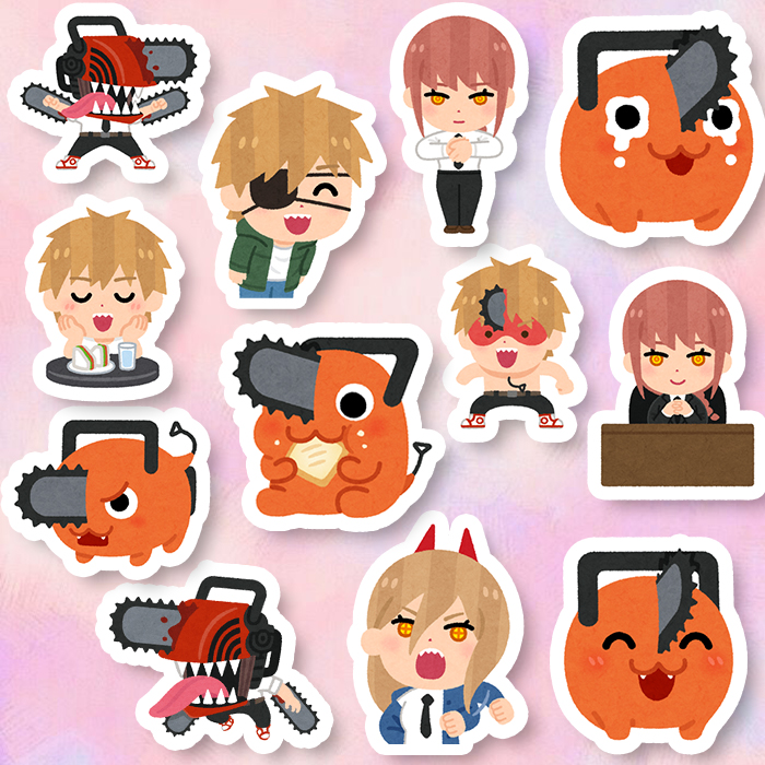 卡通动漫电锯人二次元链锯啵奇塔电次玛奇玛手机壳防水周边贴纸