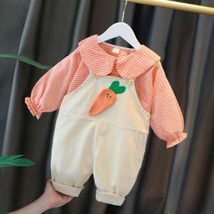 女宝宝秋装1周岁一9七7八8六10十个月婴儿衣服夏分体春秋女孩套装