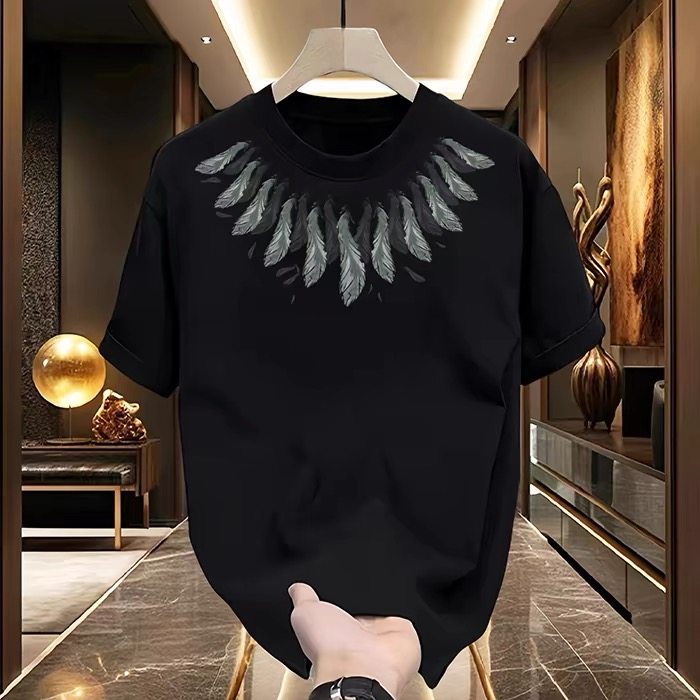 컷마크 있는 일선상품과 통관카운터 철수 미국 트렌디 브랜드 핸썸 반팔 티셔츠 남녀공용 여름인스 상의