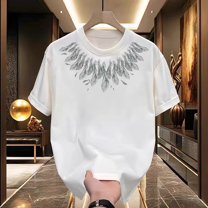 컷마크 있는 일선상품과 통관카운터 철수 미국 트렌디 브랜드 핸썸 반팔 티셔츠 남녀공용 여름인스 상의