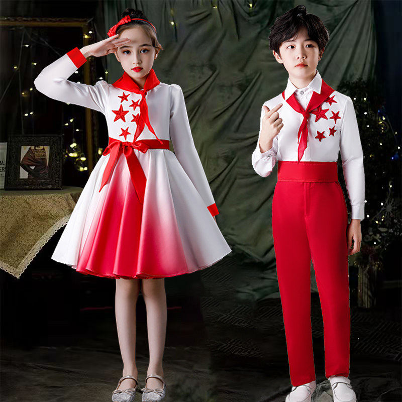 六一红歌儿童合唱演出服中小学生诗歌朗诵红星闪闪舞蹈表演服套装