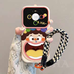 适用搞笑女华为mate80pro手机壳新款带挂绳HUAWEImate80promax卡