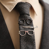 礼盒装 生日礼物 窄系领带小配饰 个性 复古雨伞眼镜趣味领带夹韩版