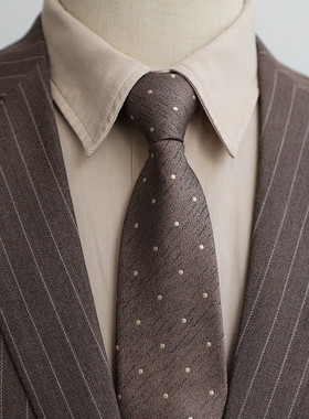 复古一拉得韩版复古7CM轻奢侈韩版条纹格纹蓝色酒红黑色正装领带