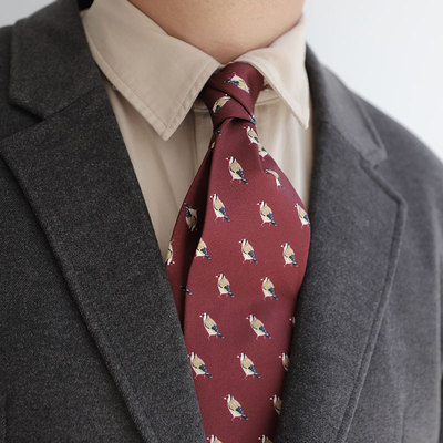 古着街头风vintage印花领带